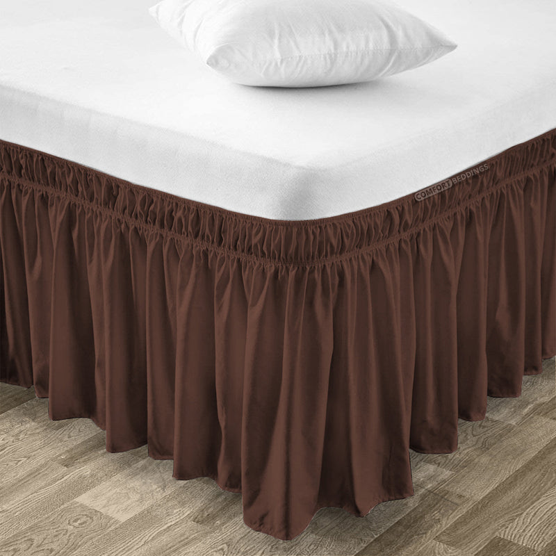 chocolate wrap-around bed skirt
