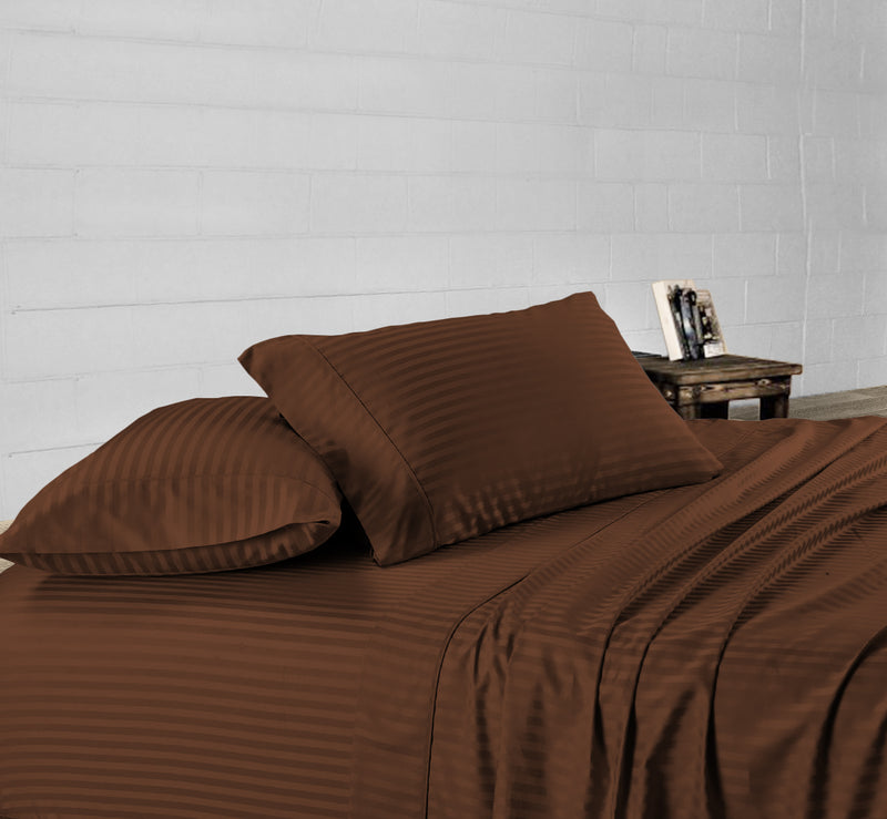 Chocolate Stripe Waterbed Sheets
