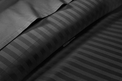 dark grey stripe flat sheet