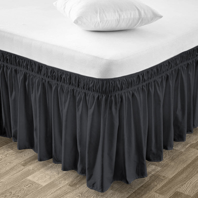 dark grey wrap-around bed skirt