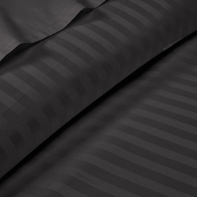 Dark Grey Stripe Duvet Cover Set