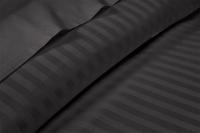 Dark Gray Stripe Waterbed Sheets Set