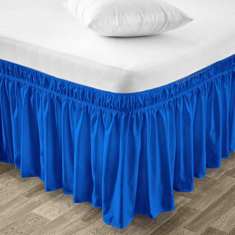 Royal Blue wrap-around bed skirt 