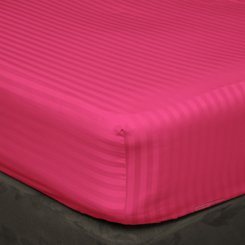Hot Pink Stripe Fitted Sheets