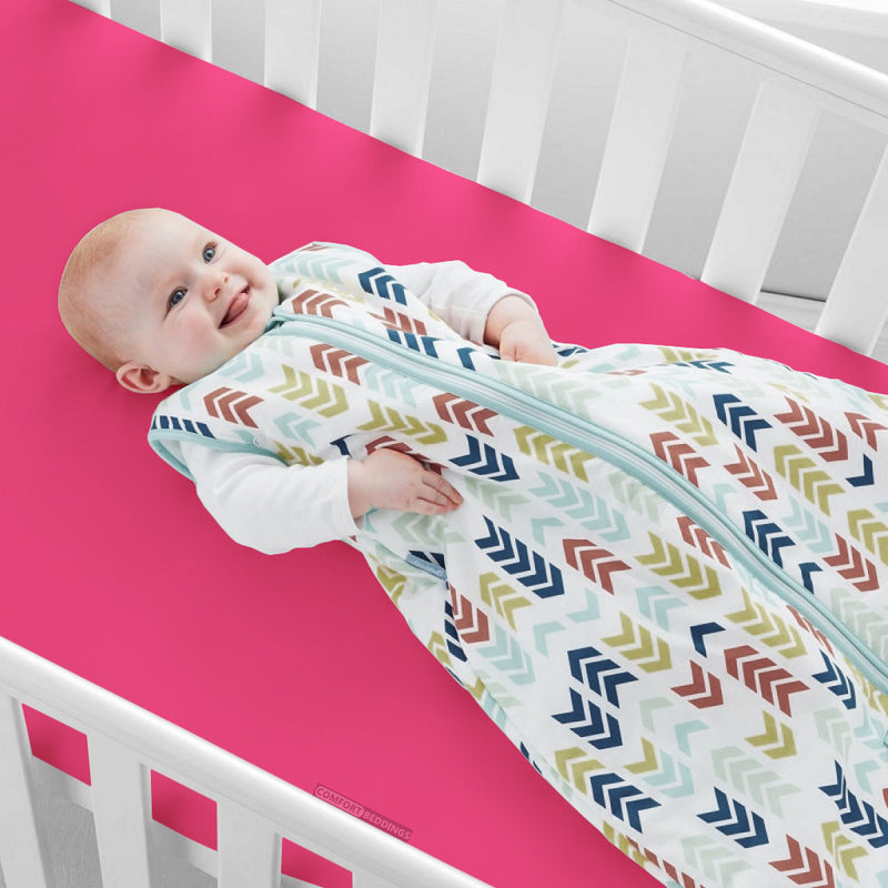 Hot Pink Fitted Crib Sheets
