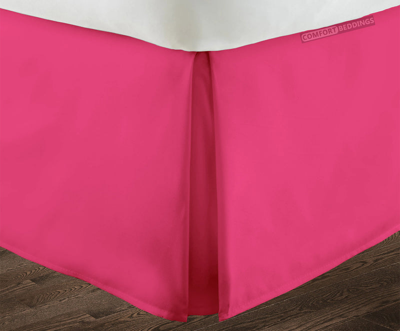 Hot Pink Pleated Bed Skirt