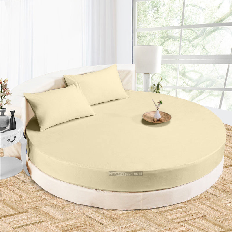 Ivory Round Bed Sheets 