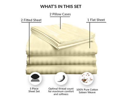 Ivory Stripe Split Sheet Sets