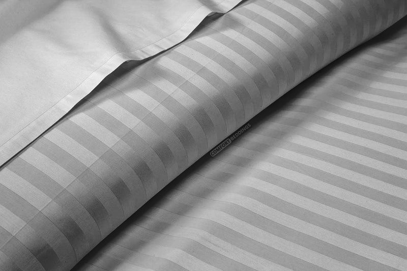 light grey stripe flat sheets