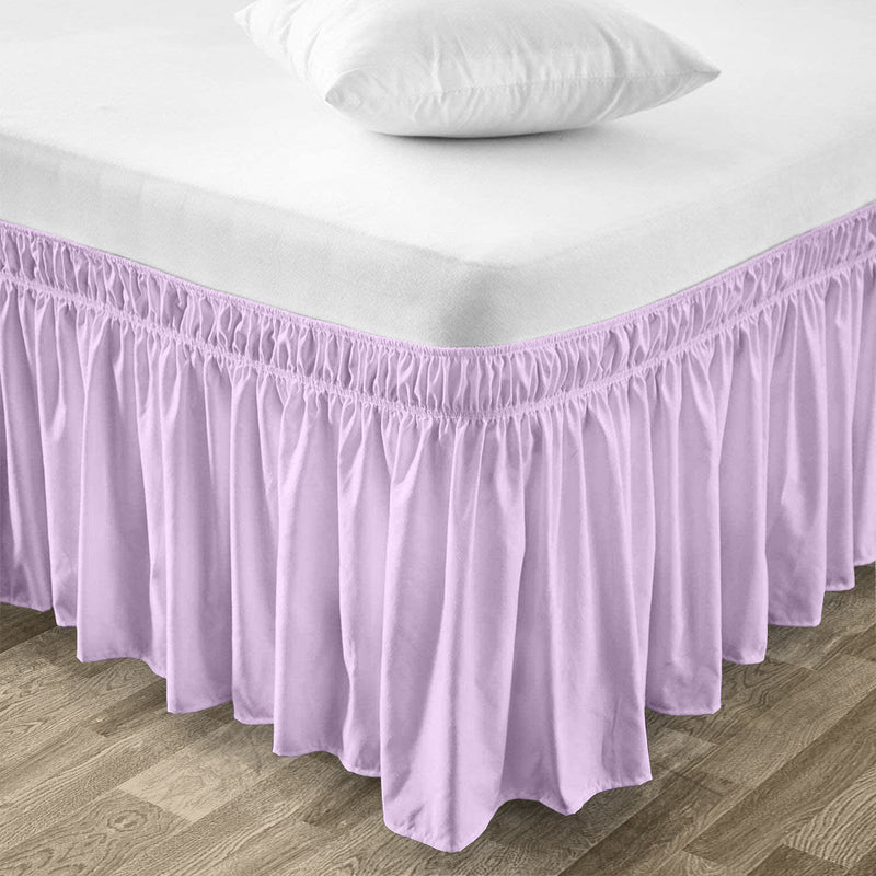 Lilac wrap-around bed skirts