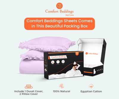 Lilac Trimmed Ruffle Duvet Cover