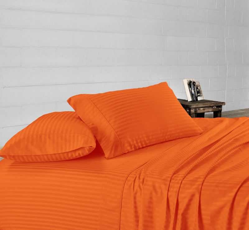 Orange Stripe Waterbed Sheets Set
