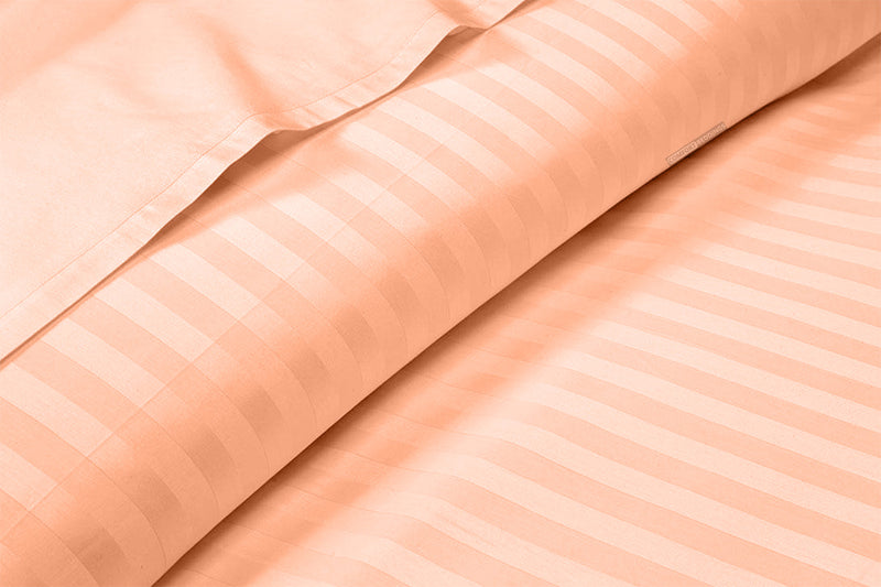 Peach Stripe Flat Sheet