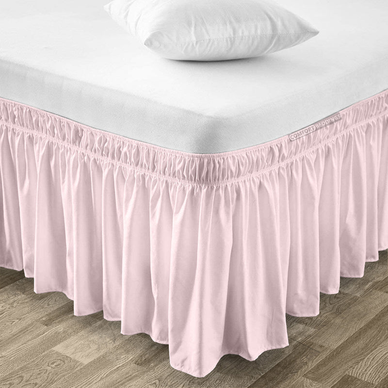 Pink wrap-around bed skirt 