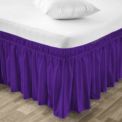 Purple king size wrap around bed skirt