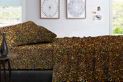 Leopard Print Bed Sheets Set