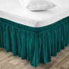 Teal wrap-around bed skirts