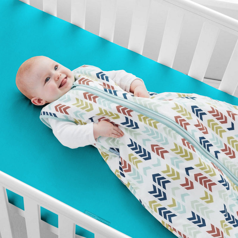 Turquoise Blue Fitted Crib Sheets