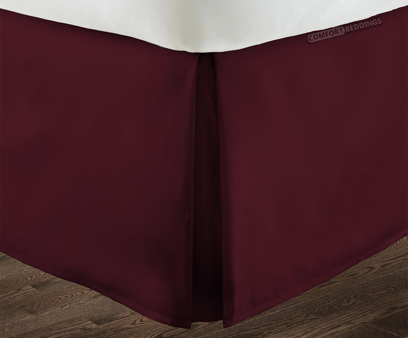 Wine Pleated Bed Skirt