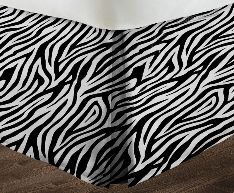 Zebra Print Pleated bed skirt