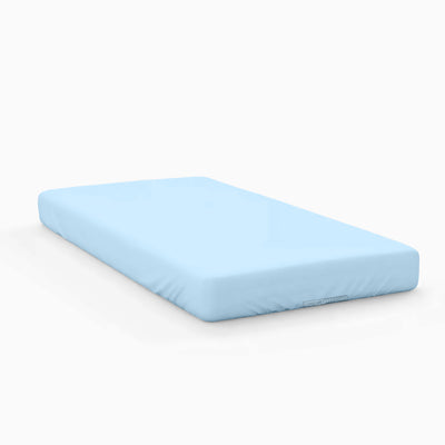 Light Blue Fitted Crib Sheet