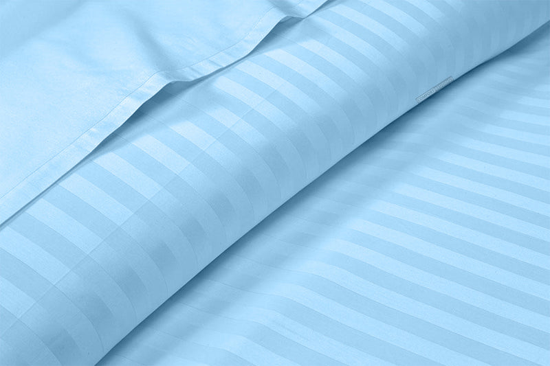 Light Blue Stripe Split King Sheets