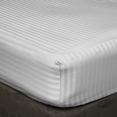 Light Grey Stripe Fitted Sheets