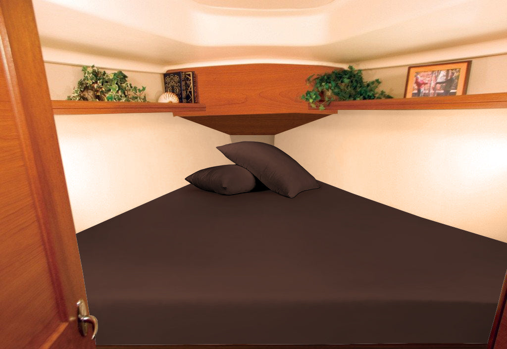 Universal V-Berth bedding sheet set in chocolate brown