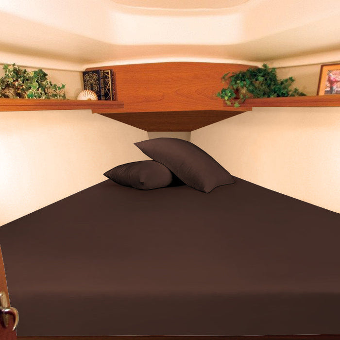 Universal V-Berth bedding sheet set in chocolate brown