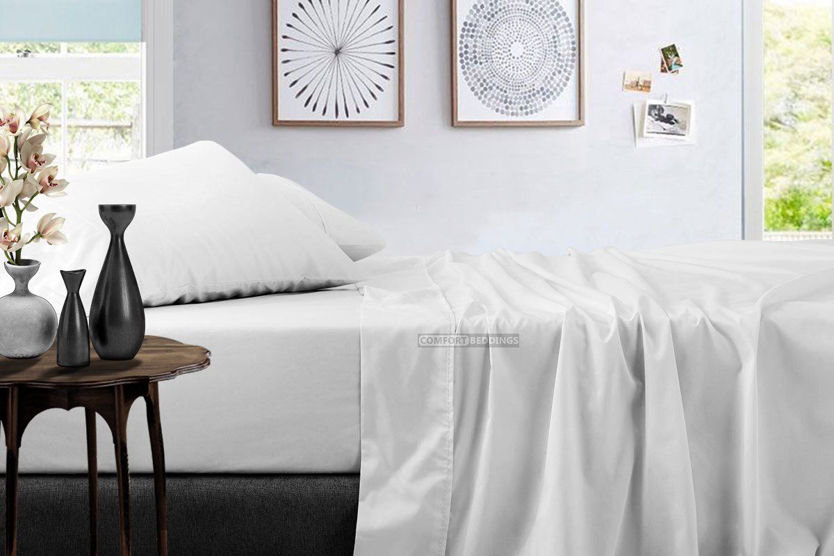 Luxury 1200 thread count white Egyptian cotton sheet set