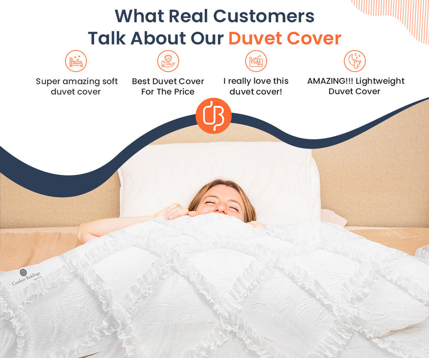 Luxurious Moss Diamond Ruffled Duvet Cover Set