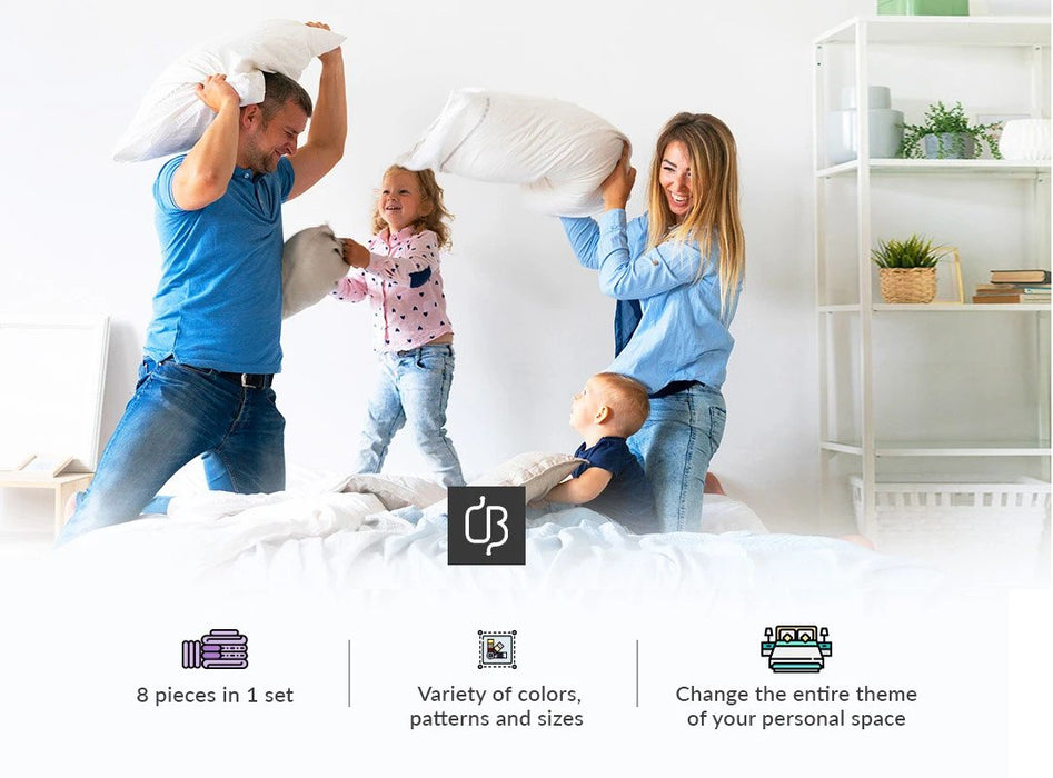 LUXURY 100% COTTON MEDITERRANEAN BLUE BED IN A BAG