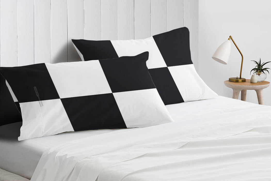 Egyptian Cotton Black - white chex pillowcases