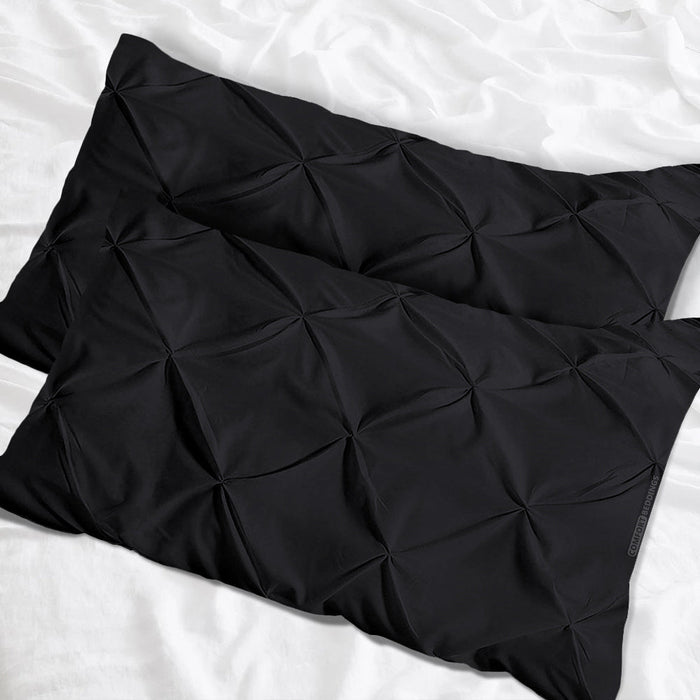 Luxury black pinch pillow cases