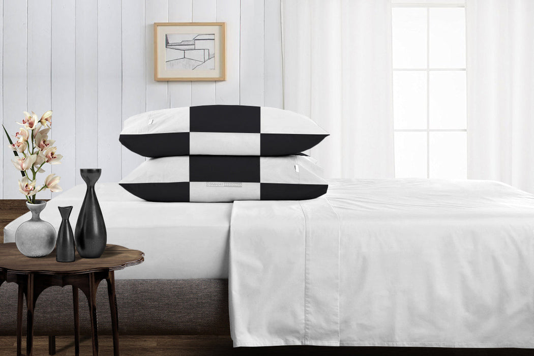 Egyptian Cotton Black - white chex pillowcases