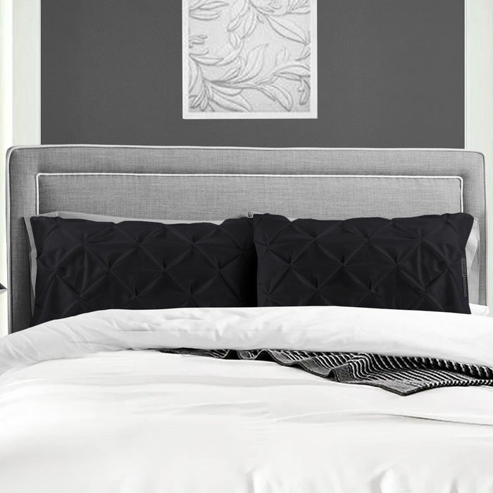 Luxury black pinch pillow cases