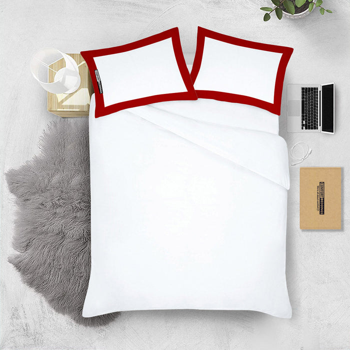 Blood Red with White Two-Tone Pillowcases
