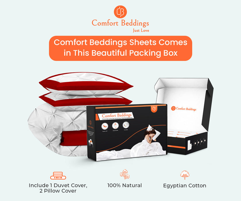 Elegant Blood Red Dual Tone Half Pinch Duvet Cover