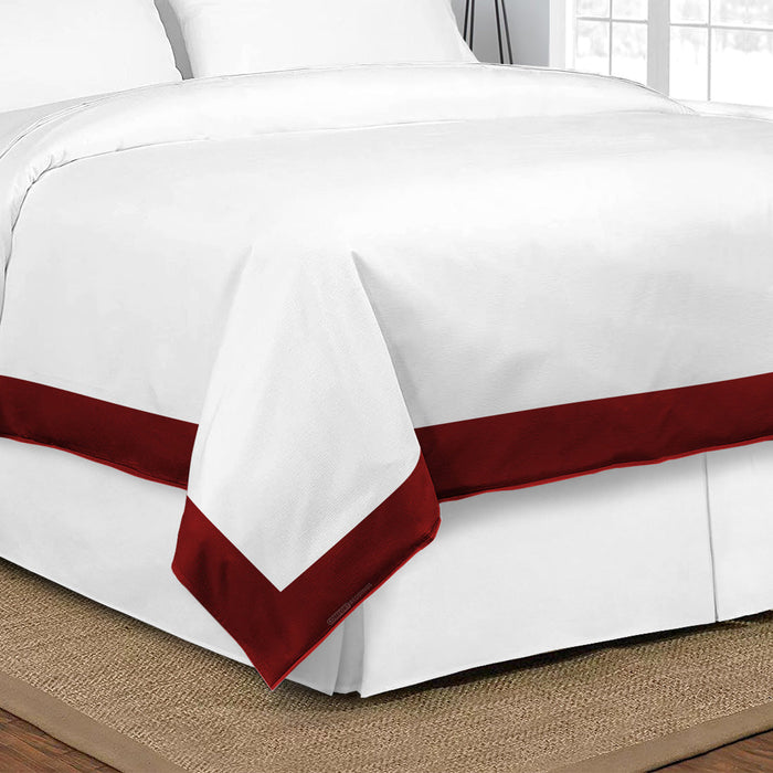 Luxury Burgundy Two Tone Duvet Cover Set