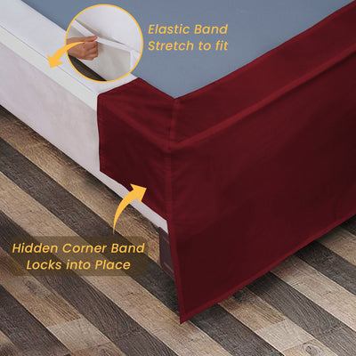 Luxury Burgundy Magic Bed Skirt