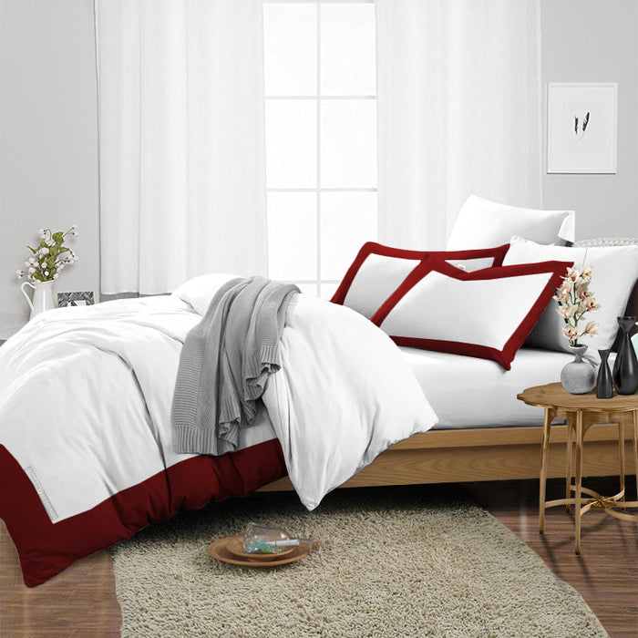 Luxury Burgundy Two Tone Duvet Cover Set