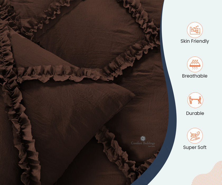 Chocolate Diamond Ruffled Duvet Covers
