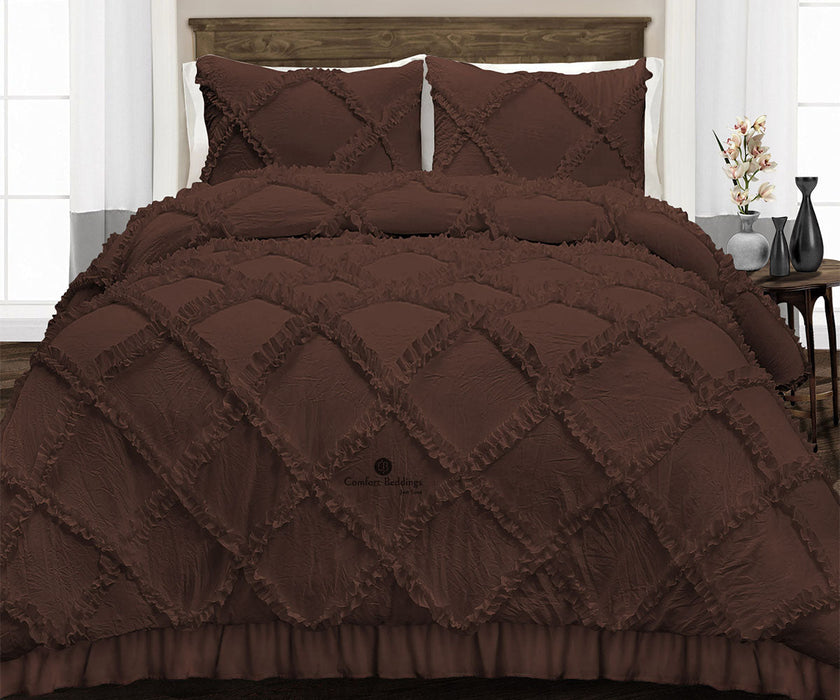 Chocolate Diamond Ruffled Duvet Covers