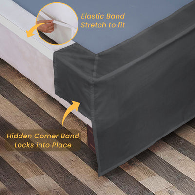 Luxury Dark Grey Magic Bed Skirt