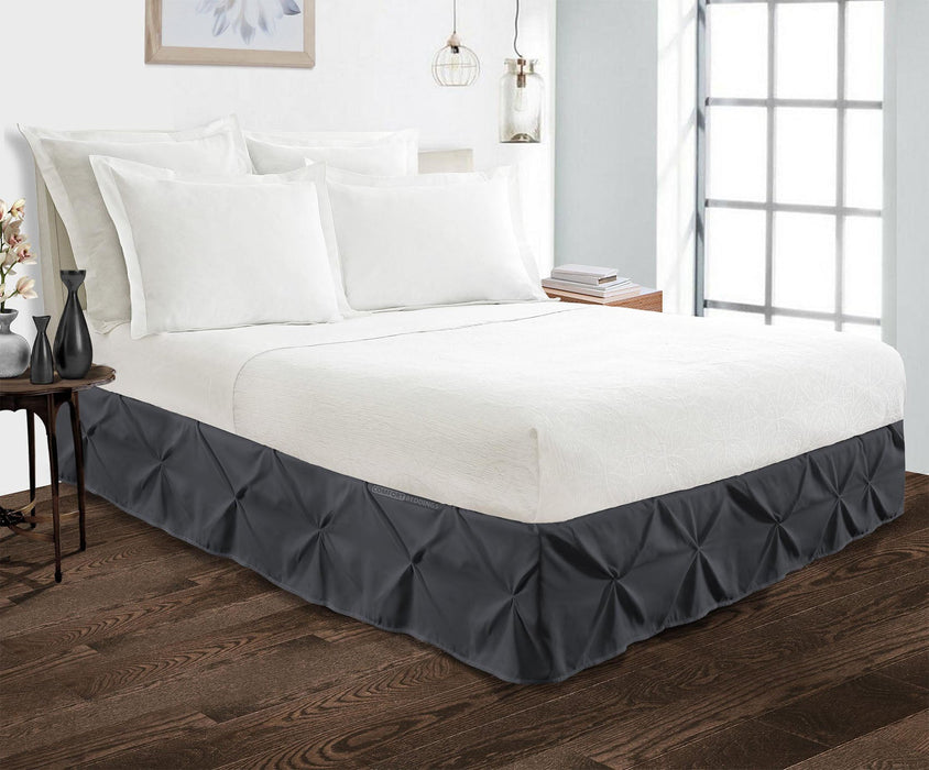 Dark Grey Pinch Bed skirts