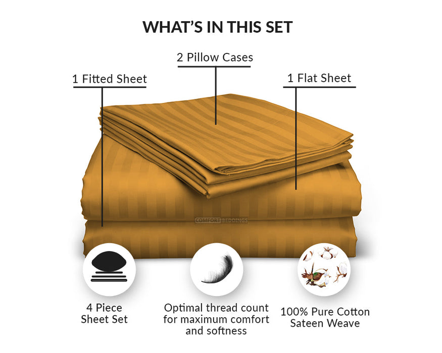 Dark Golden Stripe Sheet Set