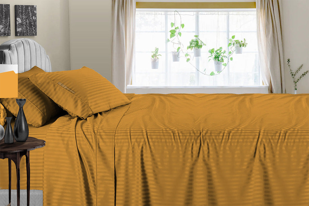 Dark Golden Stripe Sheets set