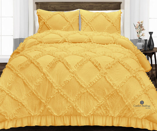 Golden Diamond Ruffle Comforter