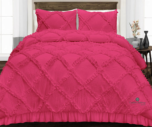 Hot Pink Diamond Ruffle Comforter