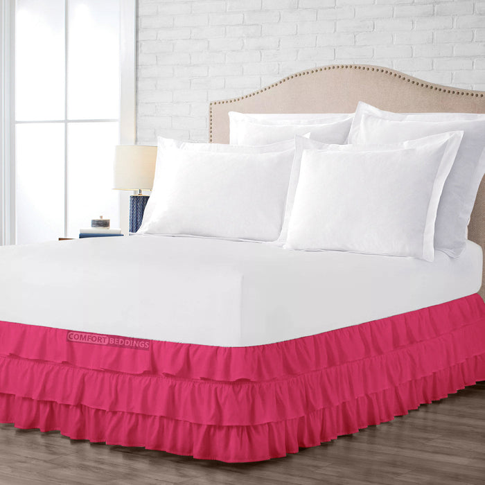 Hot Pink Multi Ruffled Bed Skirts 600TC 20% Off